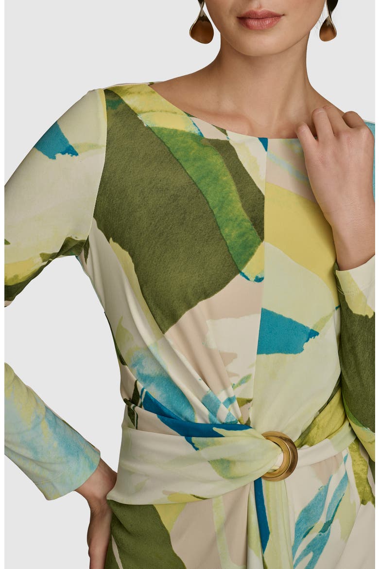 Long Sleeve Cocktail Dress, Alternate, color, SAND/ CHARTER