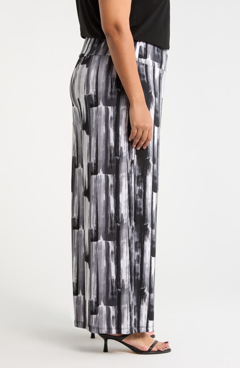 Vikki Vi Abstract Print Wide Leg Pants, Alternate, color, Brushstroke
