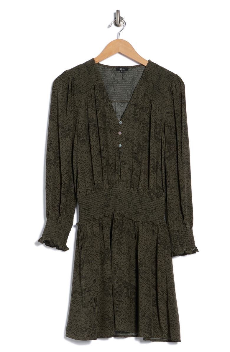 Rails Zana Long Sleeve Fit & Flare Dress, Alternate, color, Olive Pebble