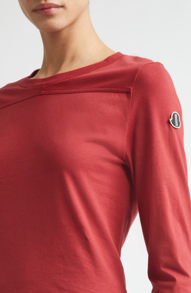 Moncler x Rick Owens Girder Long Sleeve Yoke T-Shirt, Alternate, color, Red