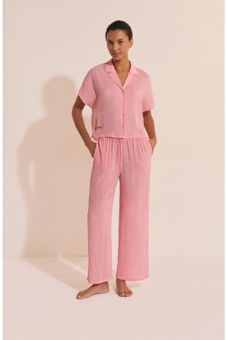 Oselia Wide Leg Pajama Pants, Alternate, color, IMP FOND ROSE