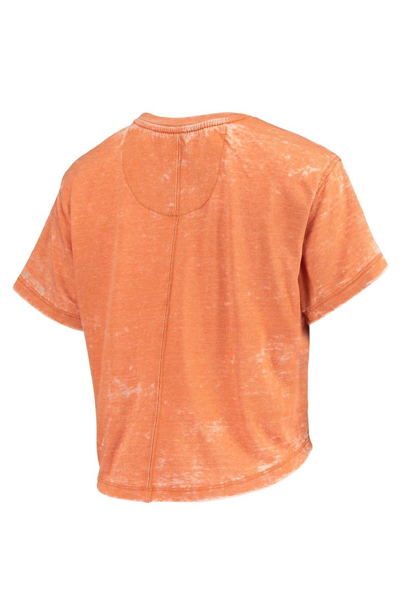 PRESSBOX Women's Pressbox Texas Orange Texas Longhorns Edith Vintage Burnout Crop T-Shirt, Alternate, color, Burnt Orange