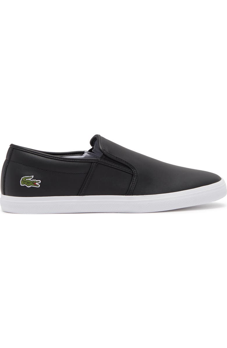 Lacoste Tatalya Leather Slip-On Sneaker, Alternate, color, Blk/ Wht