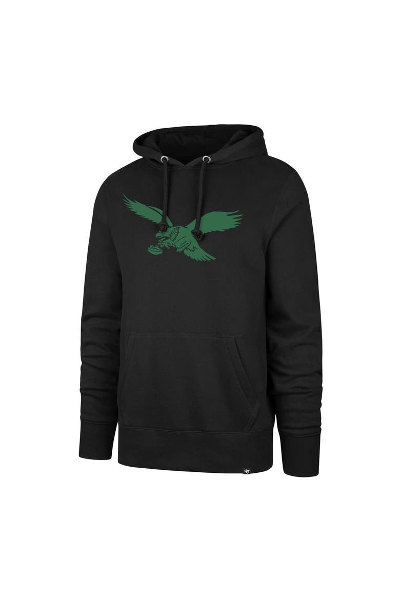 Men's '47 Black Philadelphia Eagles Gridiron Classics Imprint Headline Pullover Hoodie, Alternate, color, Black