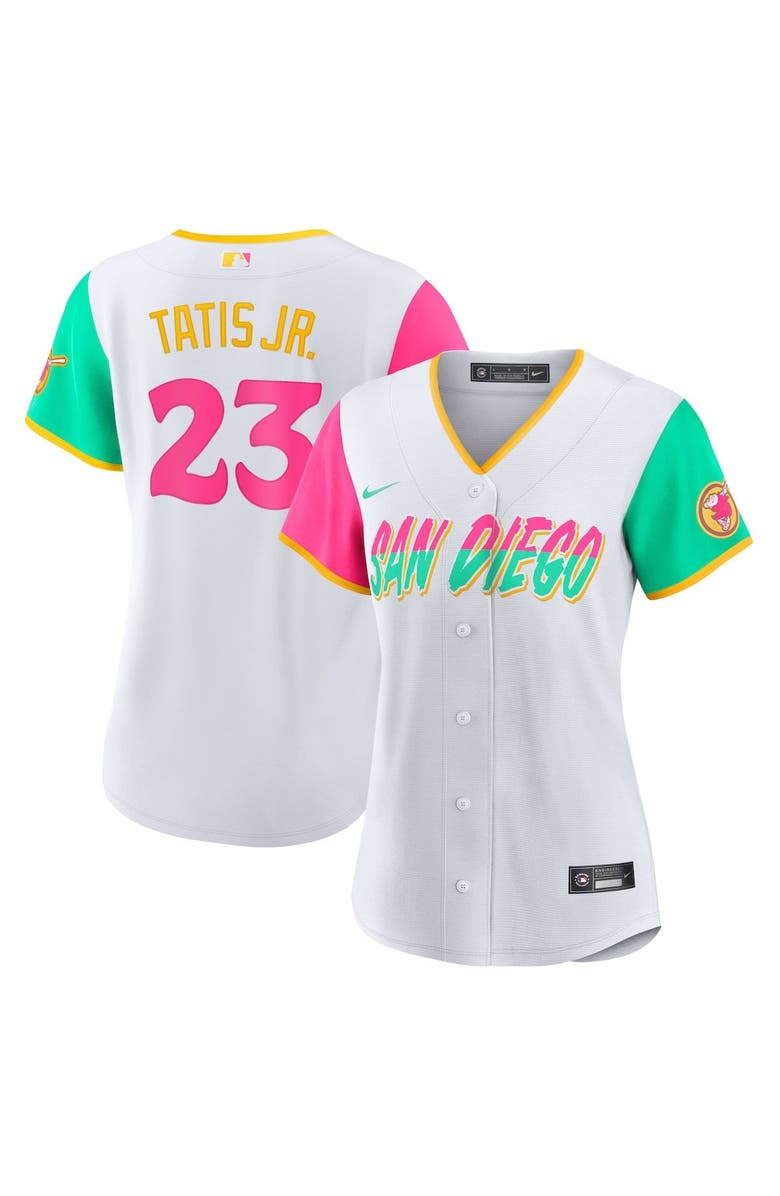 Nike Women's Nike Fernando Tatis Jr. White San Diego Padres 2022 City Connect Replica Player Jersey, Main, color, 