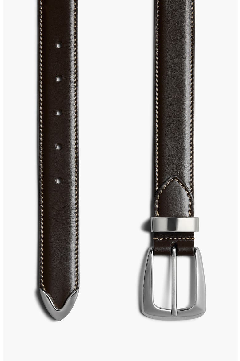 The Benny Leather Belt, Alternate, color, DARK BROWN / OFF WHITE 466
