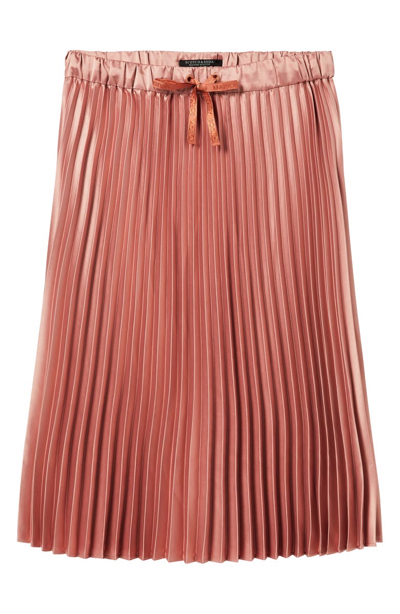 Scotch & Soda Shiny Pleated Midi Skirt, Alternate, color,