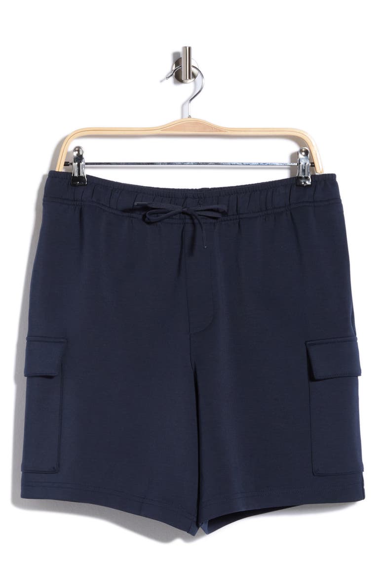 Double Knit Cargo Shorts, Alternate, color, NAVY ECLIPSE