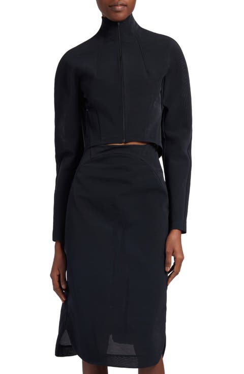 Funnel Neck Crop Jacket