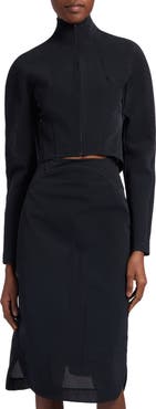Alaïa Funnel Neck Crop Jacket