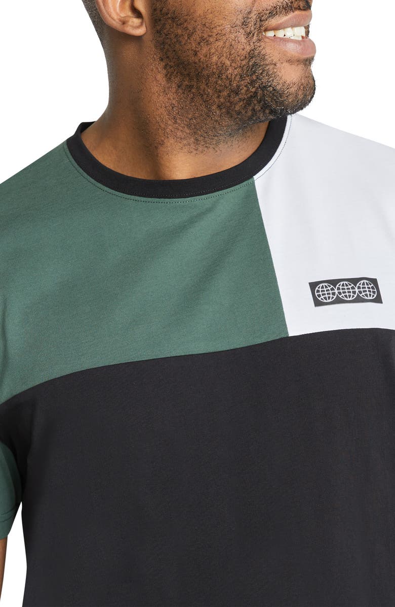 Johnny Bigg Global Splice Colorblock Curve Hem Cotton T-Shirt, Alternate, color,