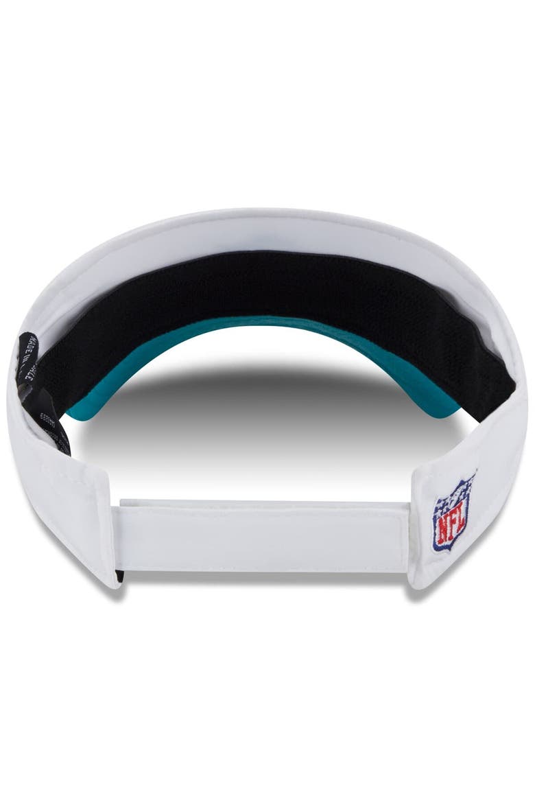 Men's New Era  White/Aqua Miami Dolphins 2025 NFL Training Camp Adjustable Visor, Alternate, color, White