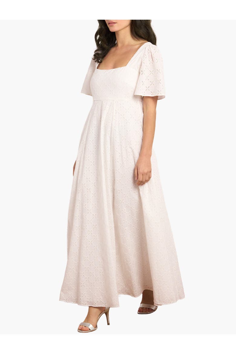 Marisol Cotton Broderie Ankle Gown, Main, color, Optic White