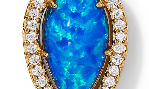 Nadri Blue Lagoon Mixed Stone Linear Drop Earrings In 18k Gold Plated