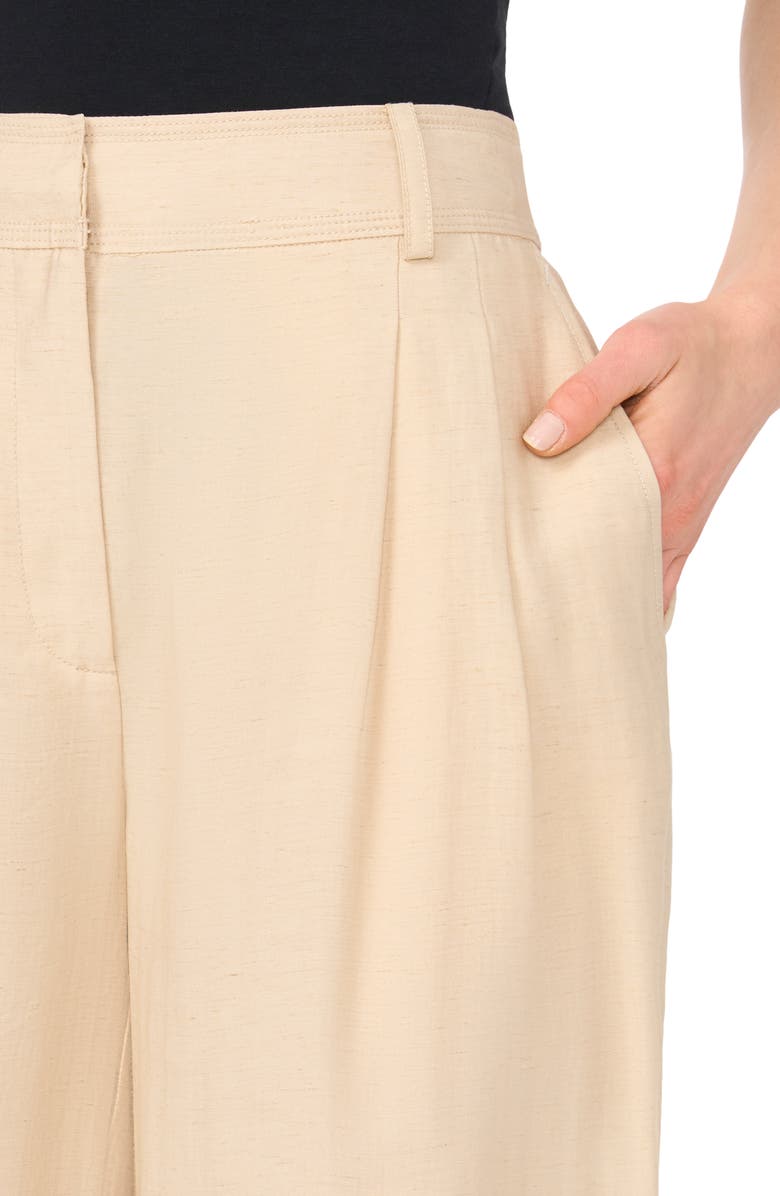 Vince Camuto Pleated Wide Leg Pants, Alternate, color, Birch