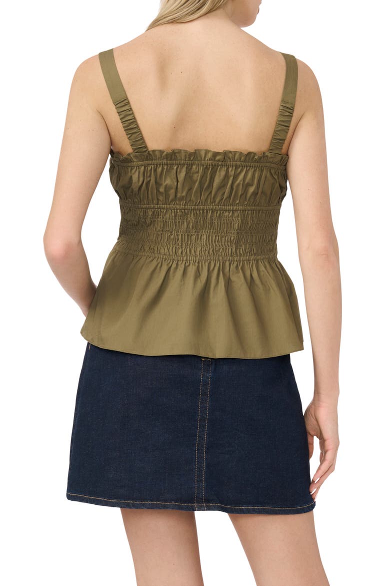 Ruffle Smocked Tank, Alternate, color, BURNT OLIVE