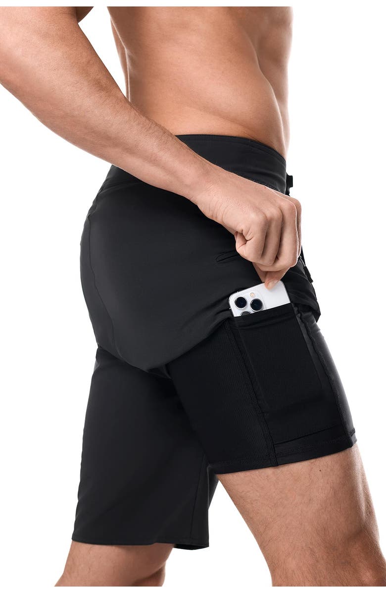 Coolibar Men's San Marino Boardshort - UPF 50+ Sun Protection - Accelera, Alternate, color, Black