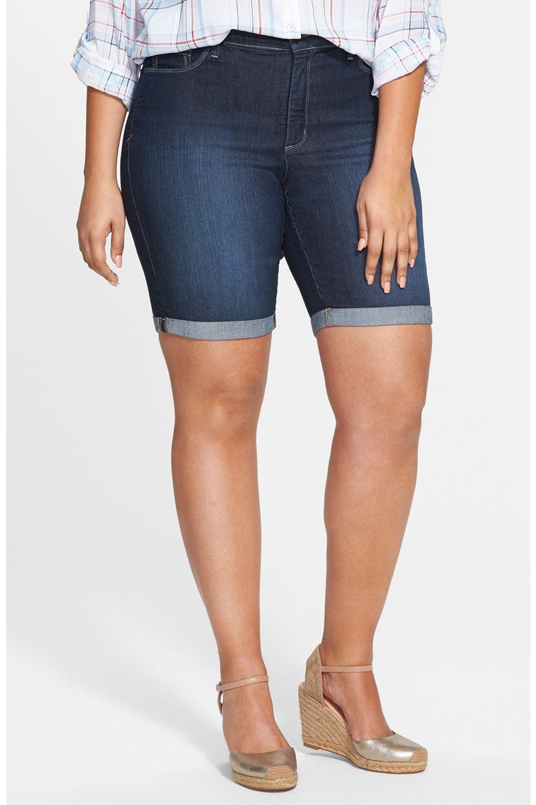 'Briella' Roll Cuff Stretch Denim Shorts, Main, color, HOLLYWOOD