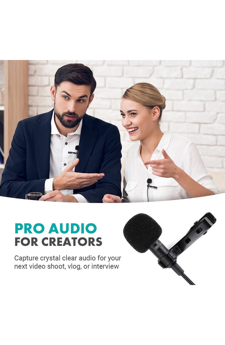 MOVO LV4-C Cardioid XLR Lavalier Microphone - Phantom Powered, Alternate, color, Black