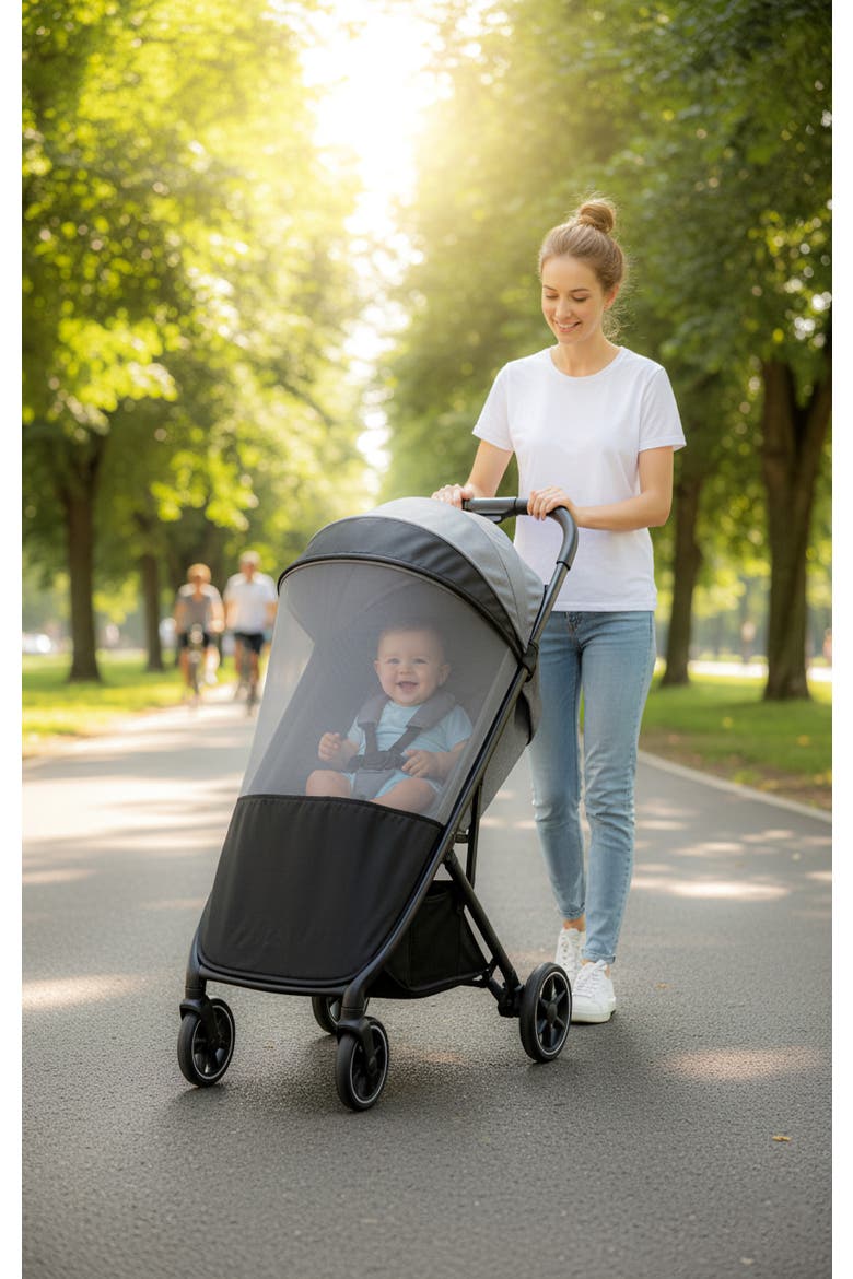 Breathable Universal Stroller Bug Net for Travel, Alternate, color, Black