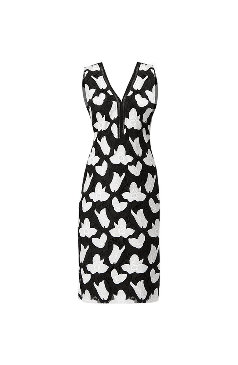 IVONNE Floral Embroidered Sheath Dress, Alternate, color, Black