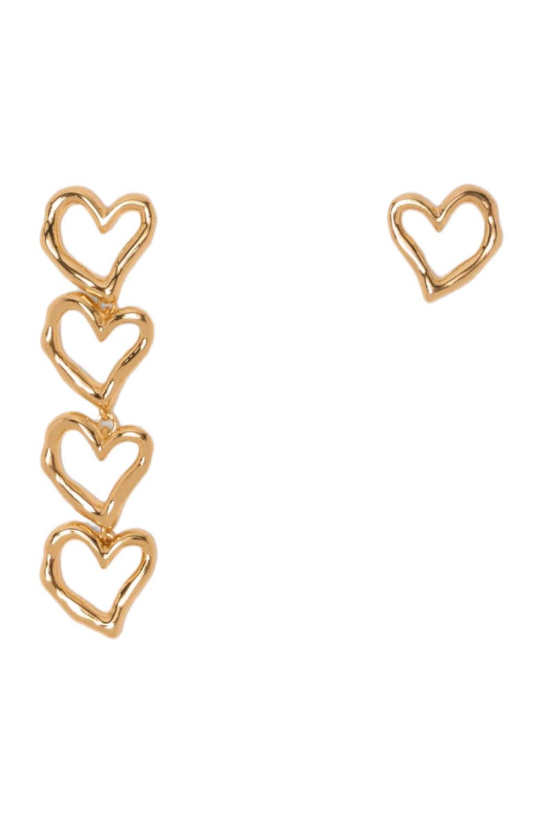 maje Asymmetric heart earrings, Alternate, color,