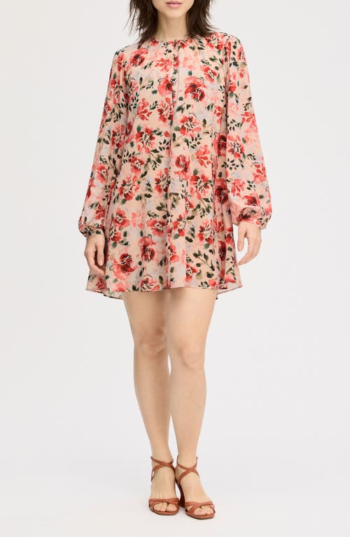 Sam Edelman Floral Long Sleeve Shift Minidress In Multi