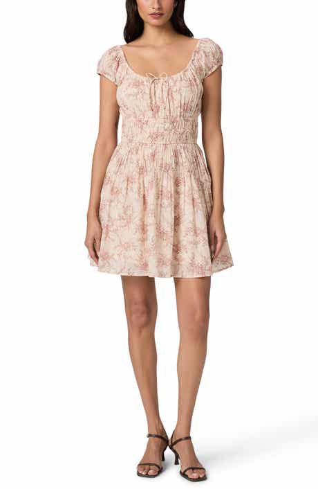 Rosewood Shirred Bodice Cotton Mini Sundress