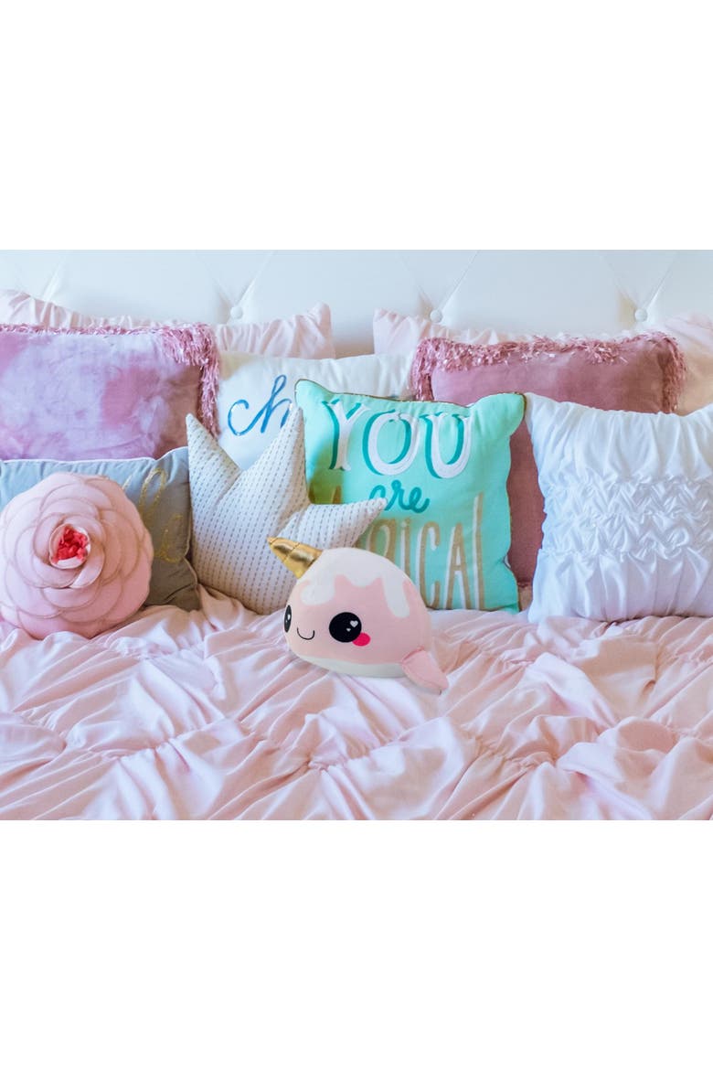 Glitter Galaxy 6-Inch Ice Cream Cone Horn Pink Narwhal Collectible Plush, Alternate, color, Pink