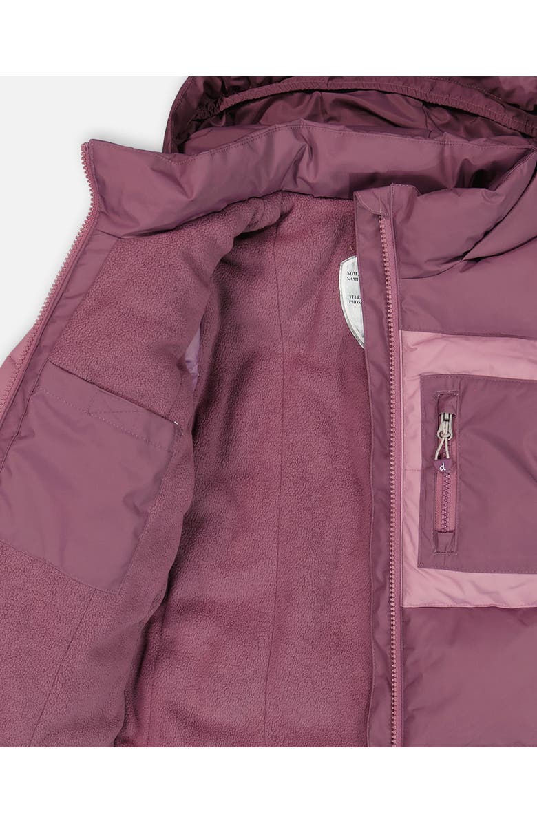 Deux par Deux Little Girl's Puffy Jacket Lilac And Purple, Alternate, color, 