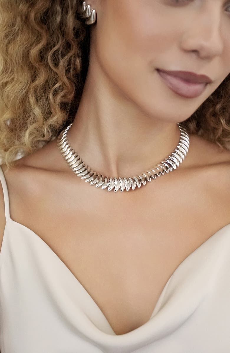 Ettika Vortex Collar Necklace, Alternate, color, Silver