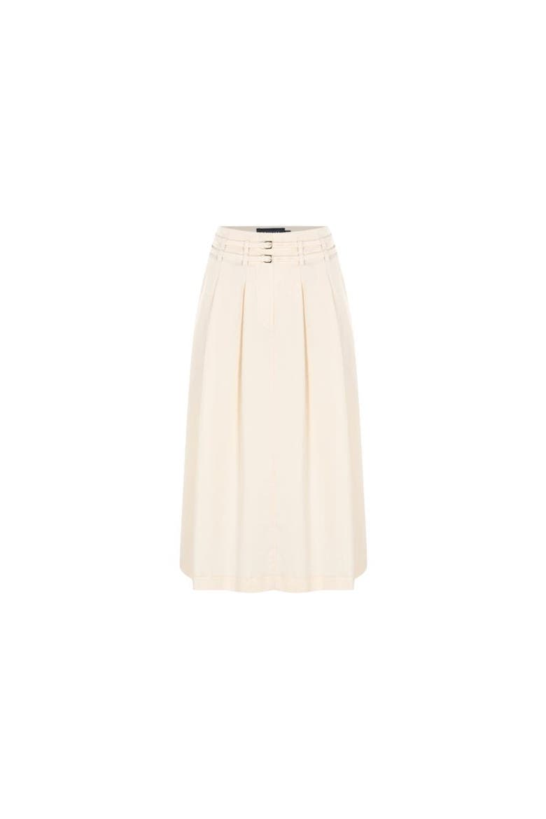 Evelynn Midi Skirt, Alternate, color, Ecru