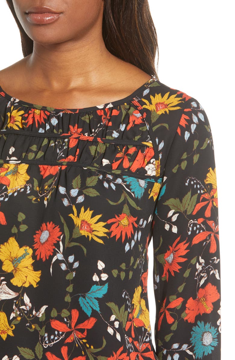 GIBSONLOOK Gibson Print Ruched Long Sleeve Blouse, Alternate, color,