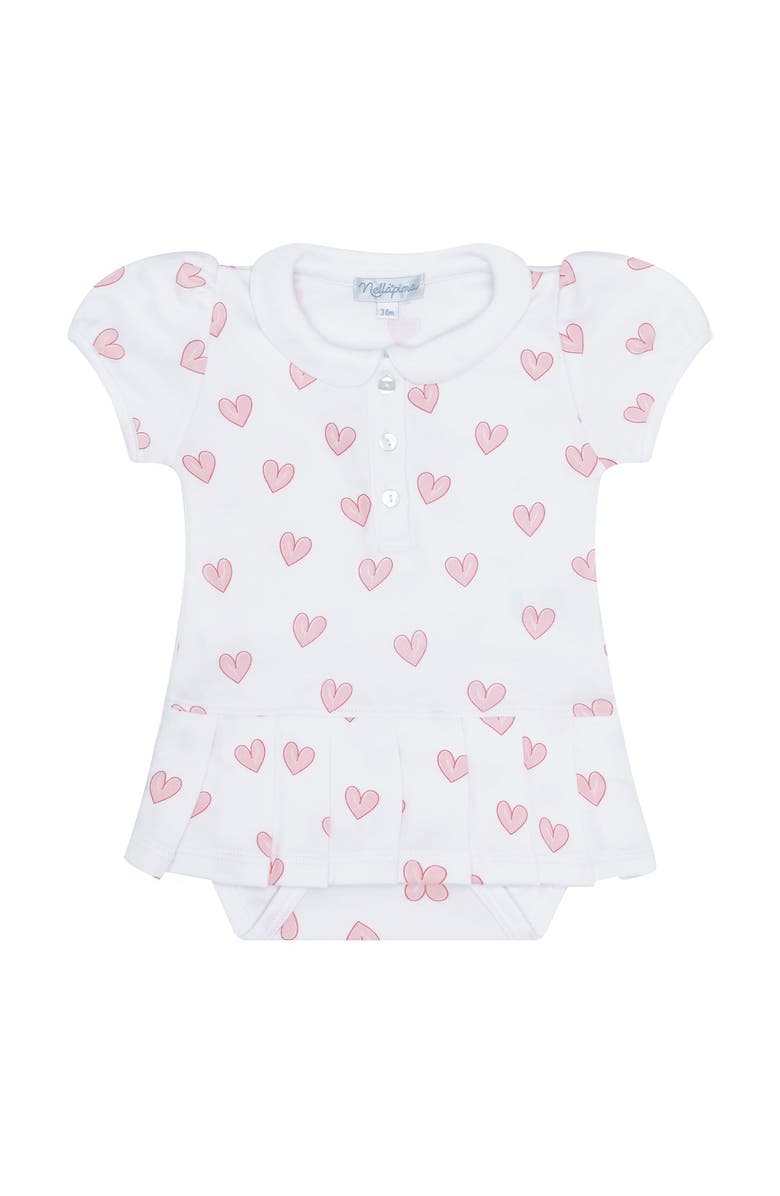 Nellapima Pink Heart Print bodysuit Dress - Baby, Alternate, color, Pink