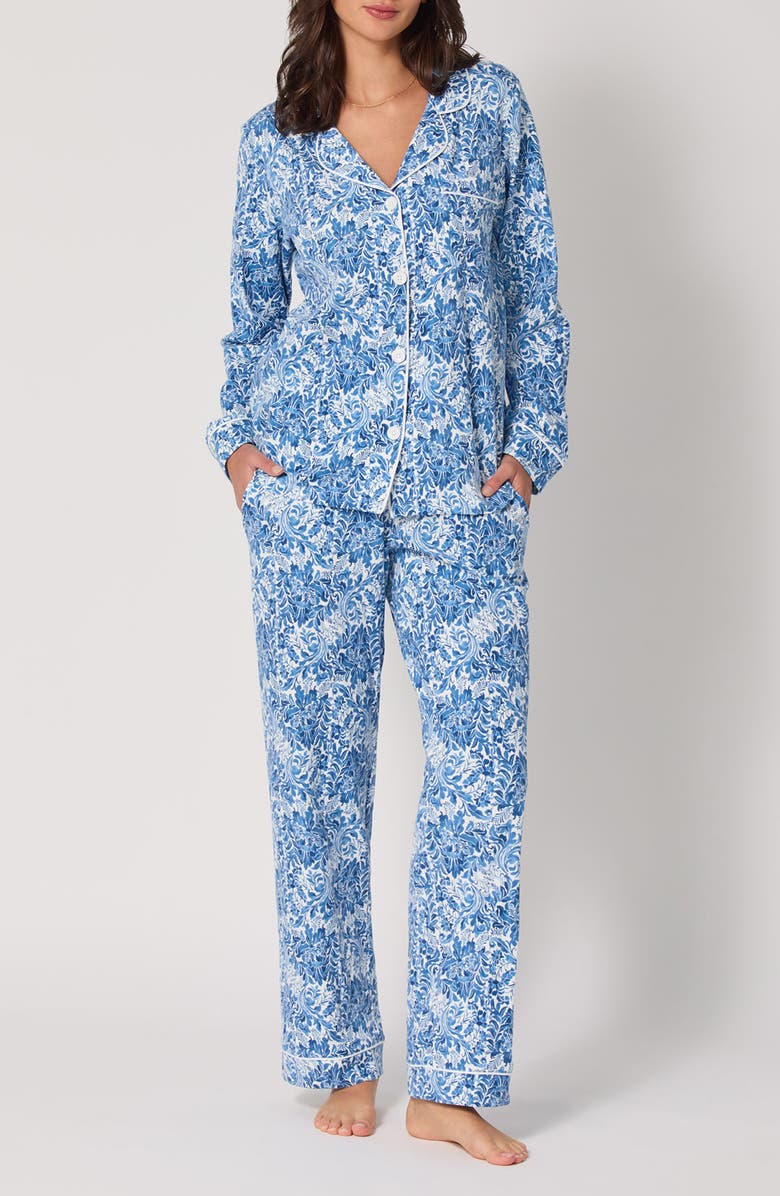 BedHead Pajamas Print Jersey Pajamas, Main, color, Dreamy Damask