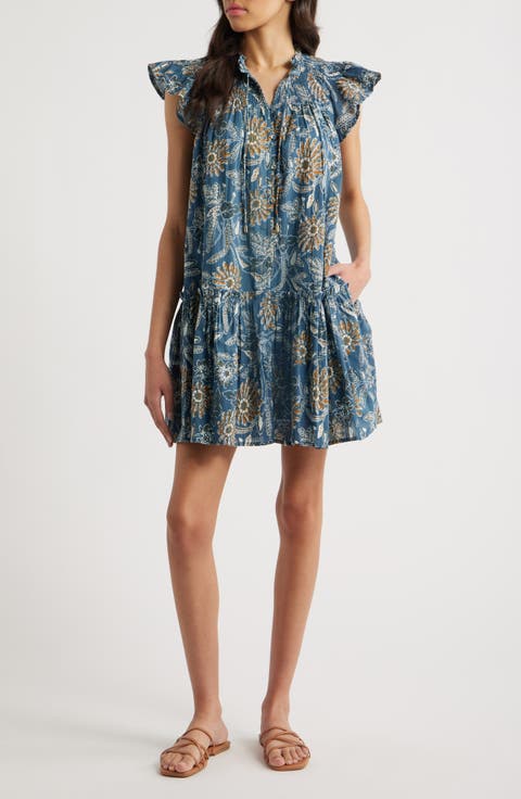 Lydia Floral Organic Cotton Babydoll Dress