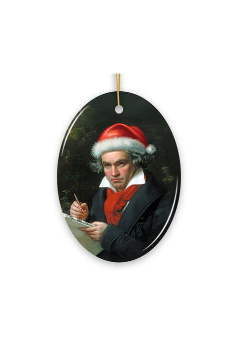 Santa Hat Beethoven Composer Ceramic Ornament