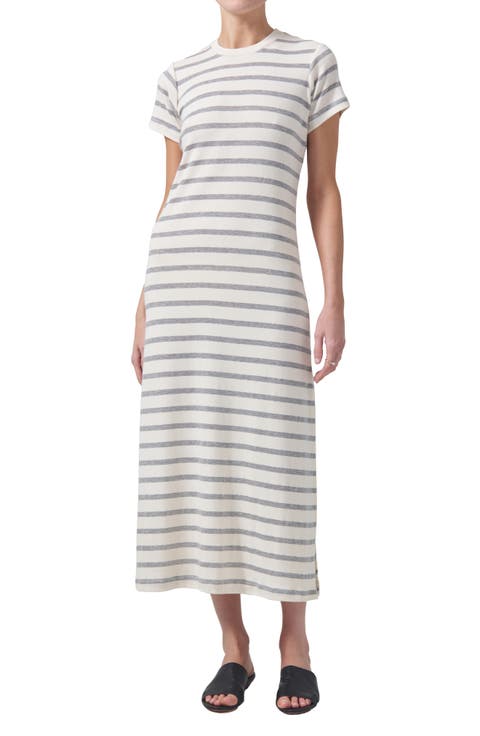 Goldie Stripe Rib Maxi T-Shirt Dress