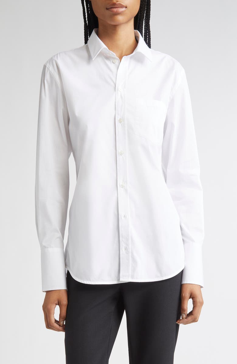 Victoria Beckham Tab Detail Button-Up Shirt, Main, color, White