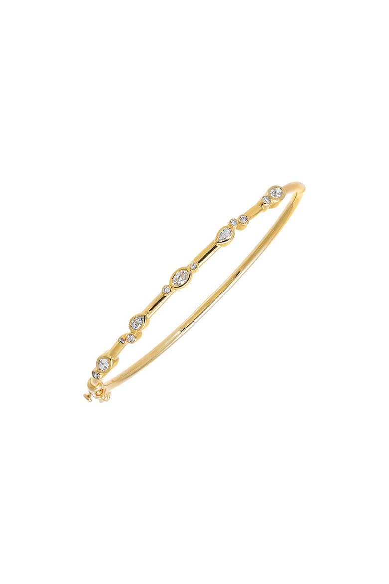 Lab Grown Diamond Round Bezel Bubbles Bangle Bracelet 14K, Main, color, 14K Gold