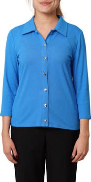 CYRUS Buttoned Ribbed Knit Top