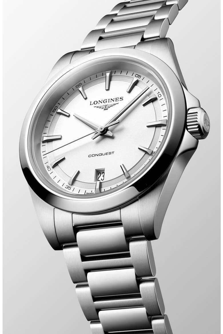 Conquest Bracelet Watch, 38mm, Alternate, color, WHITE