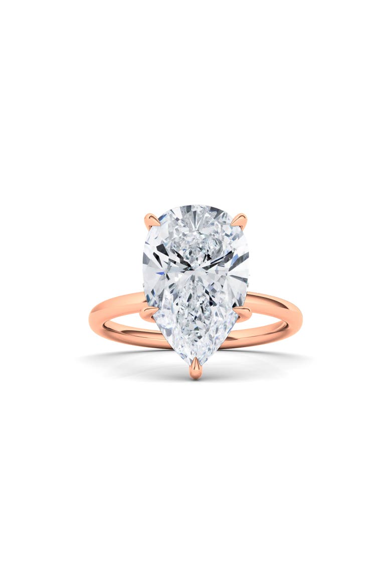 Pear Cut Lab Grown Diamond Ring, Main, color, 18K ROSE GOLD