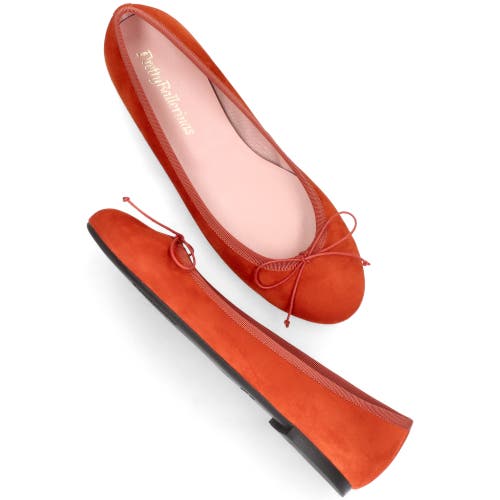 Pretty Ballerinas Round Toe Ballet Flat In Orange