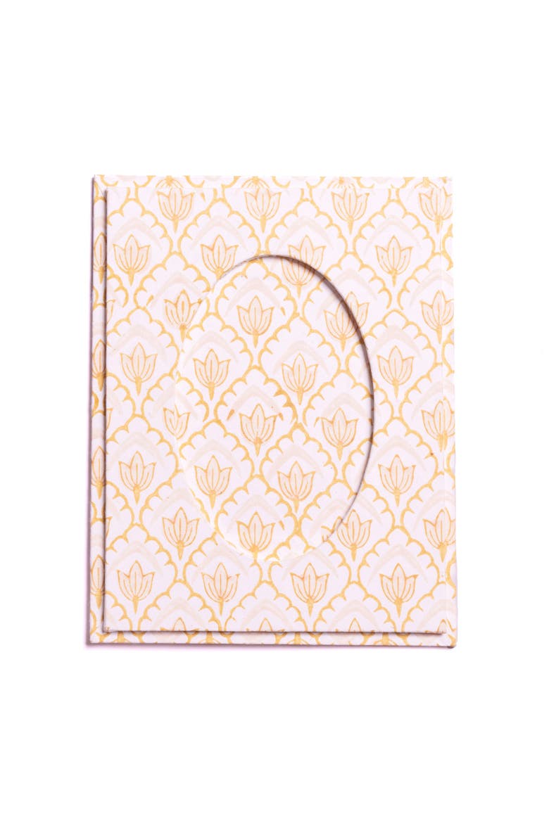 Blockprint Tulip Picture Frame - 4x6, Alternate, color, Desert Sand