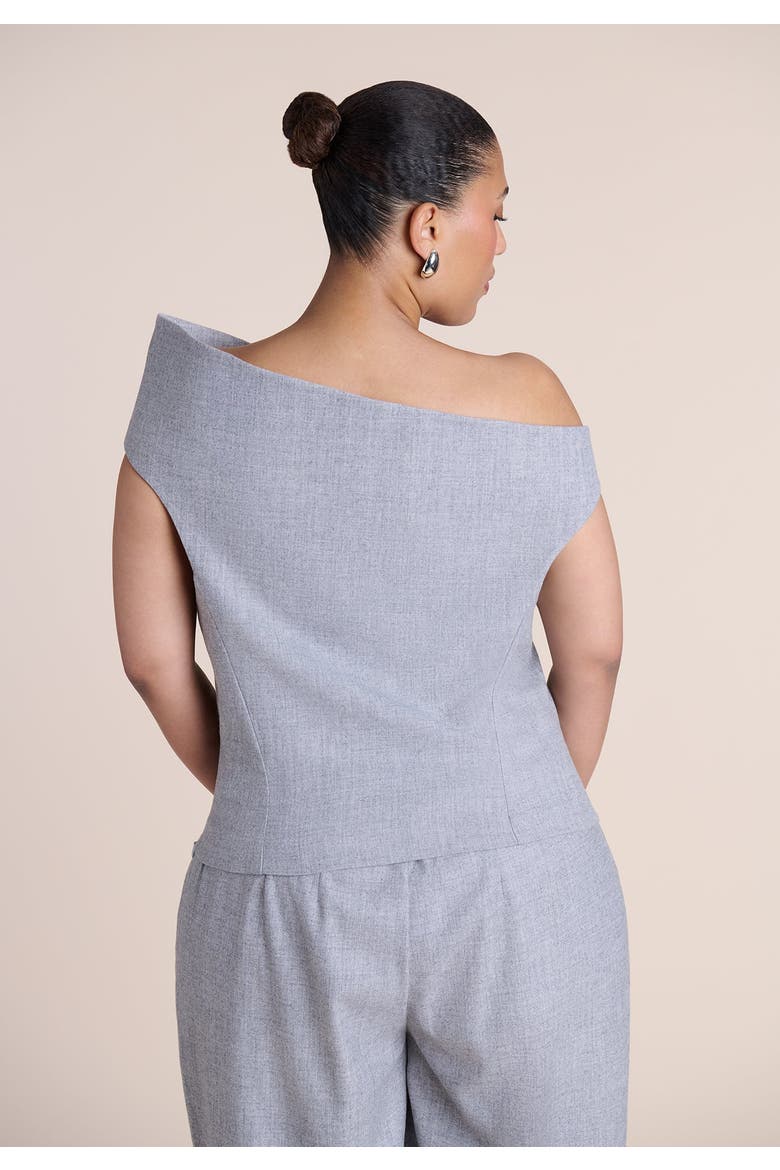 Wide Neck Suiting Top, Alternate, color, HEATHER GREY