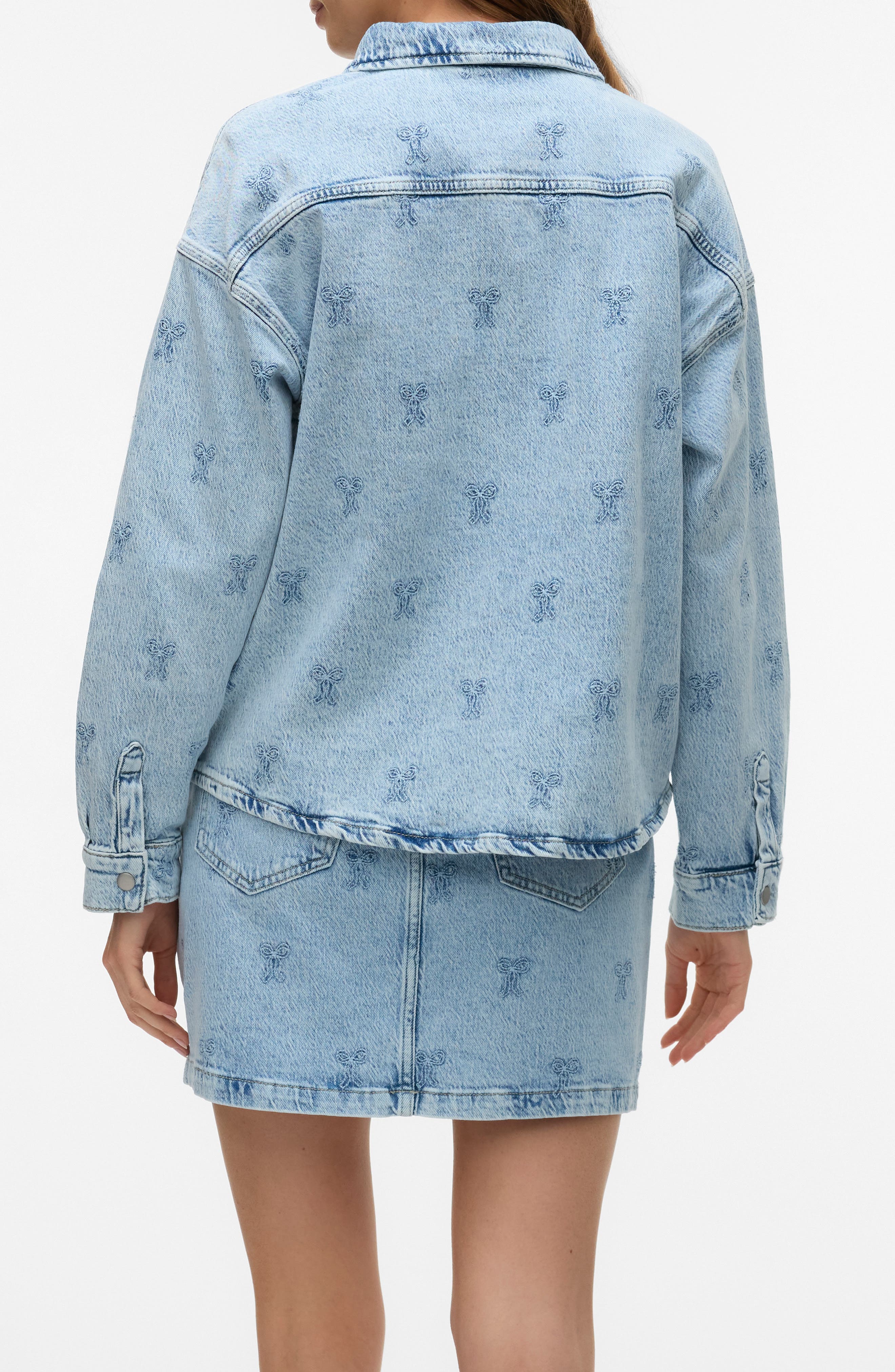 Embroidered Snap-Up Denim Shirt - image 2