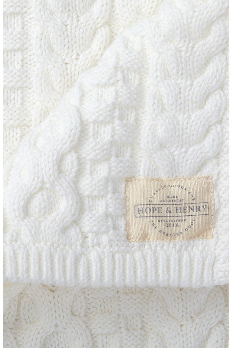Baby Cable Knit Blanket, Unisex, Alternate, color, White