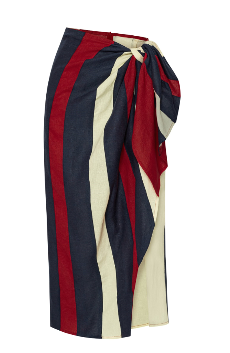 Labeca London Soho Linen Wrap Skirt, Alternate, color, Multicolor