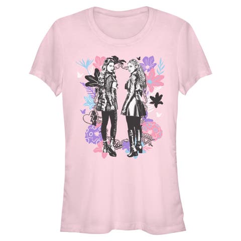 Junior's Descendants Wicked Wonderland Chloe and Red Sketch  Graphic T-Shirt